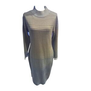 ⭐️ Women’s Carly St. Claire Long Sleeve Sweater Dress Size Large Winter Metallic